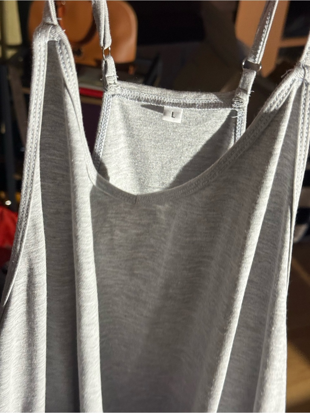 Light Gray Adjustable-Strap Jumpsuit - Brand Unspecified